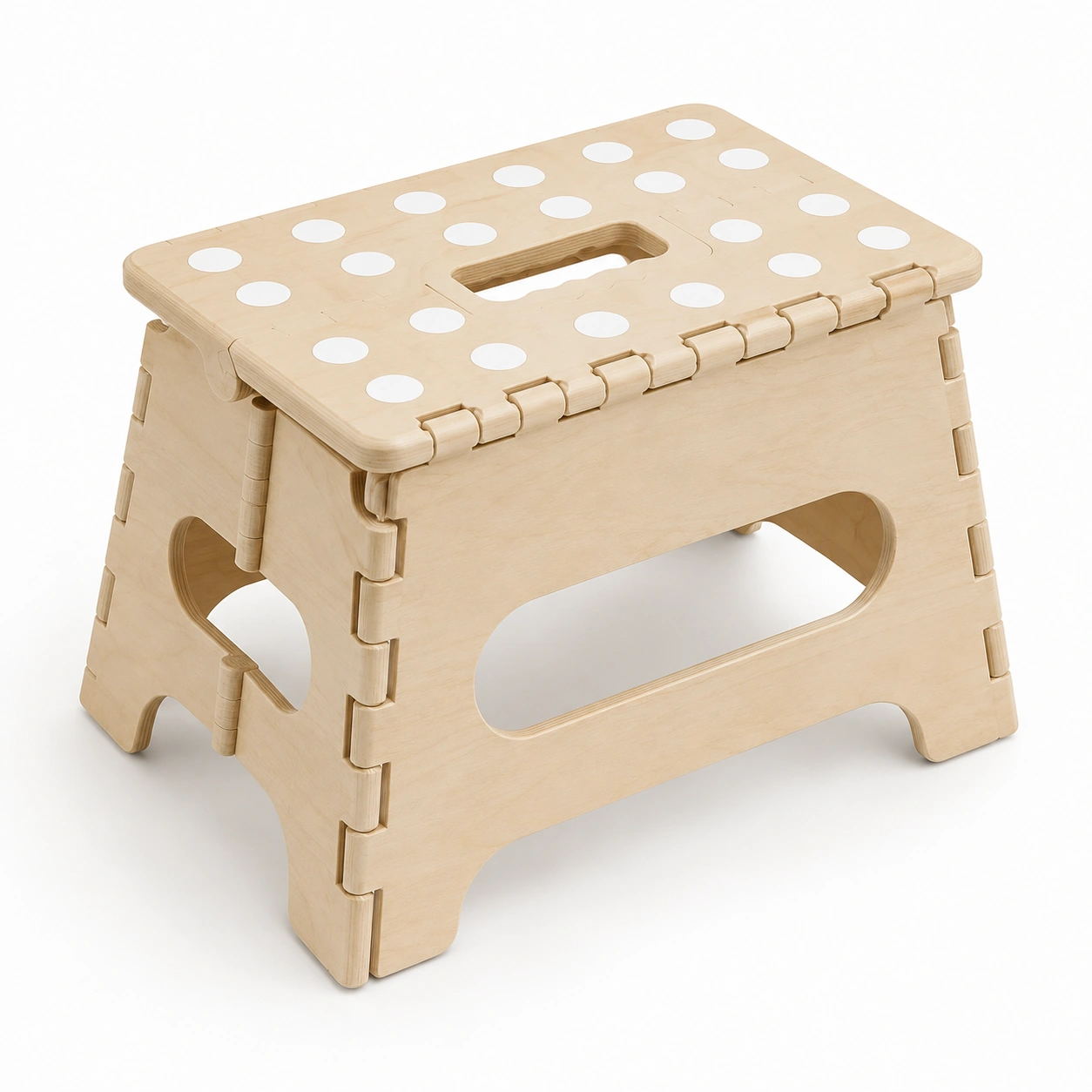 Escalon plegable de madera natural-BravelleHome