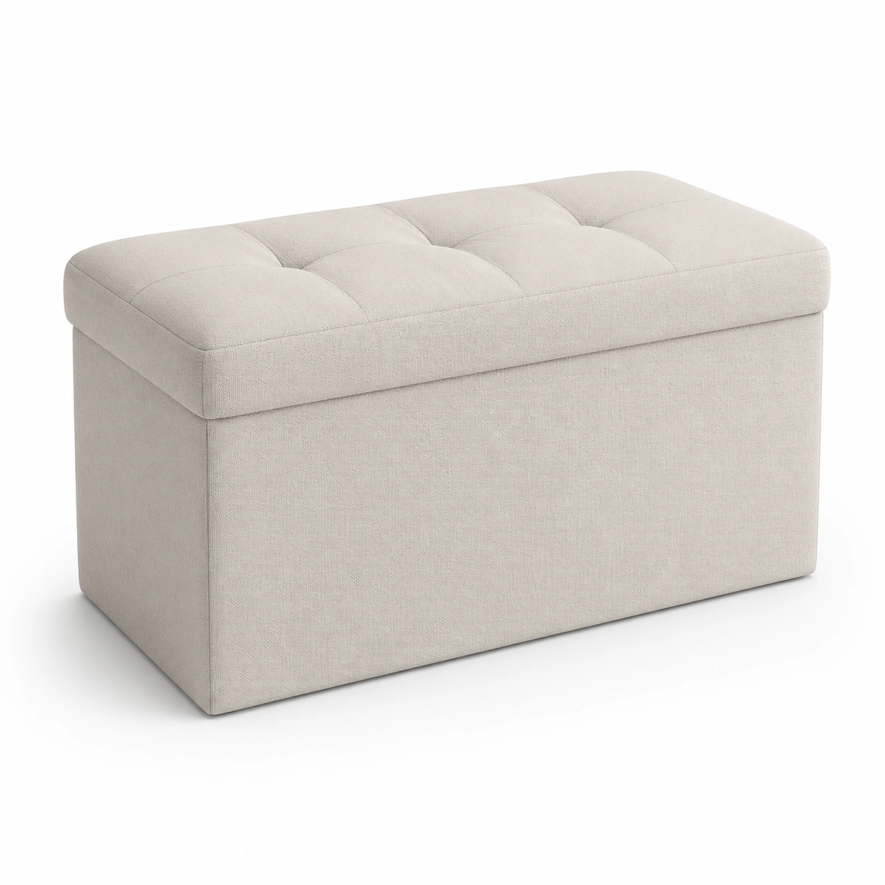 Banco de almacenamiento rectangular blanco roto-BravelleHome