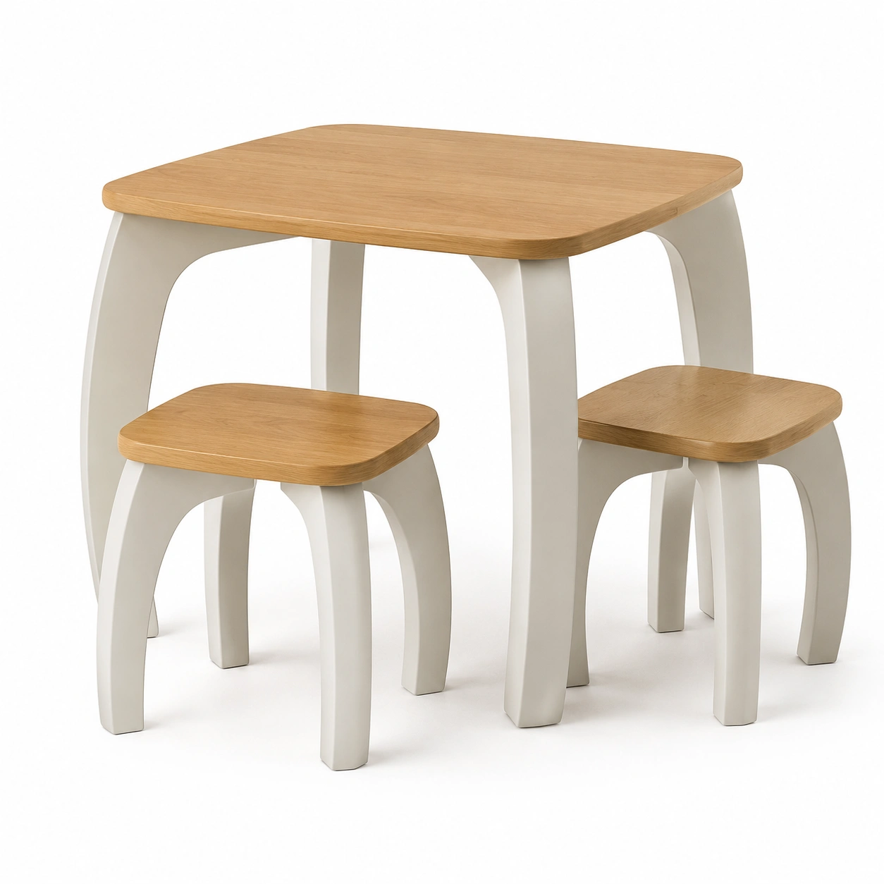 Conjunto de mesa y sillas infantil color madera-BravelleHome