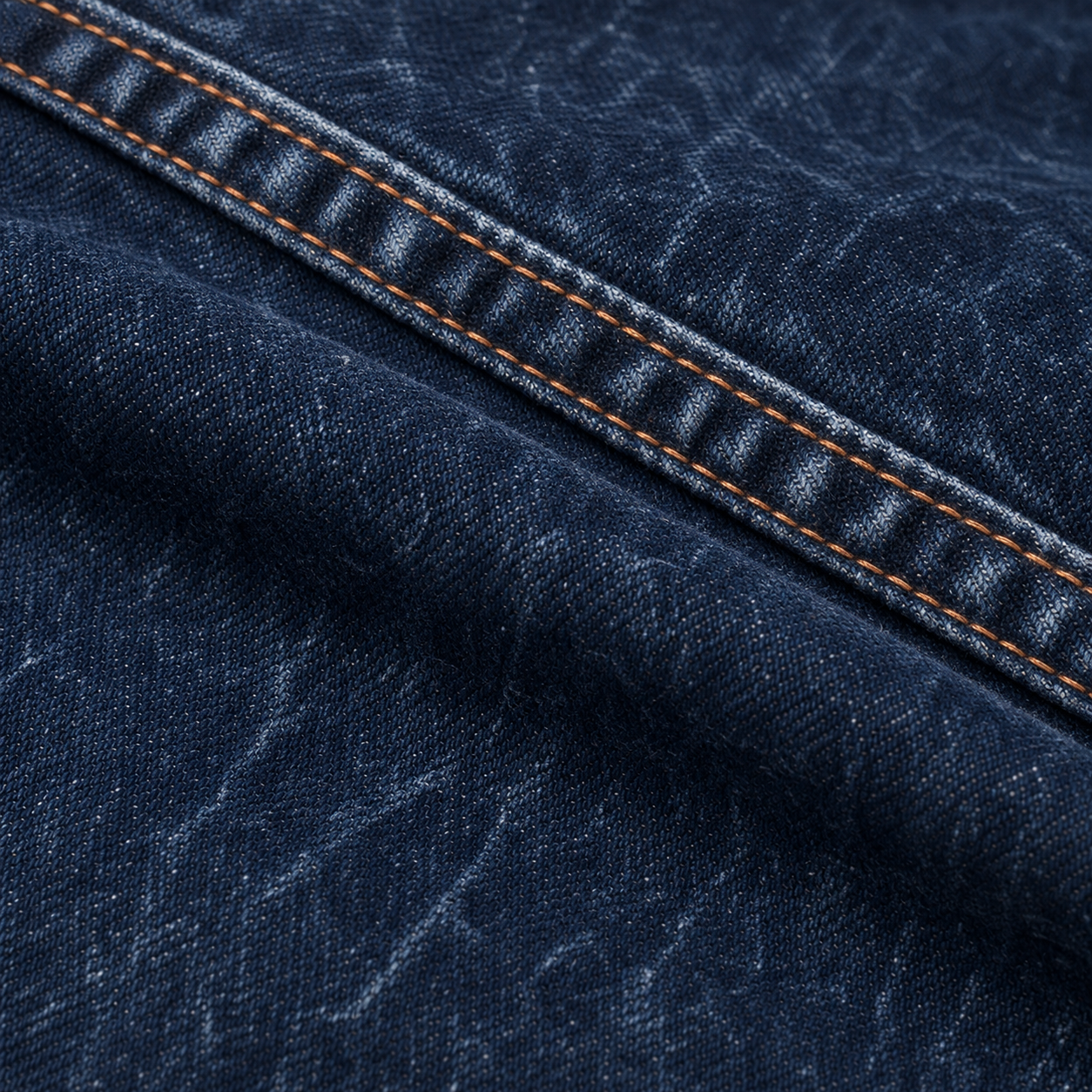 Washed denim texture close-up
