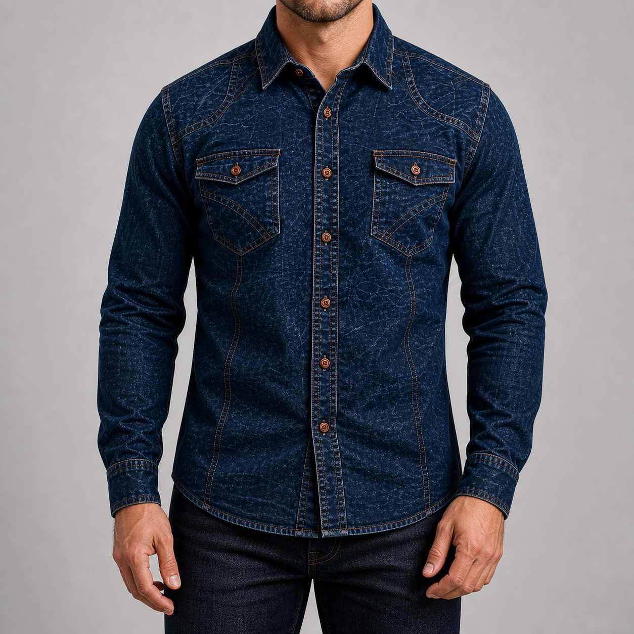 Men's Western Denim Button-Up Jacket Bundle - 3-Pack & 7-Pack
