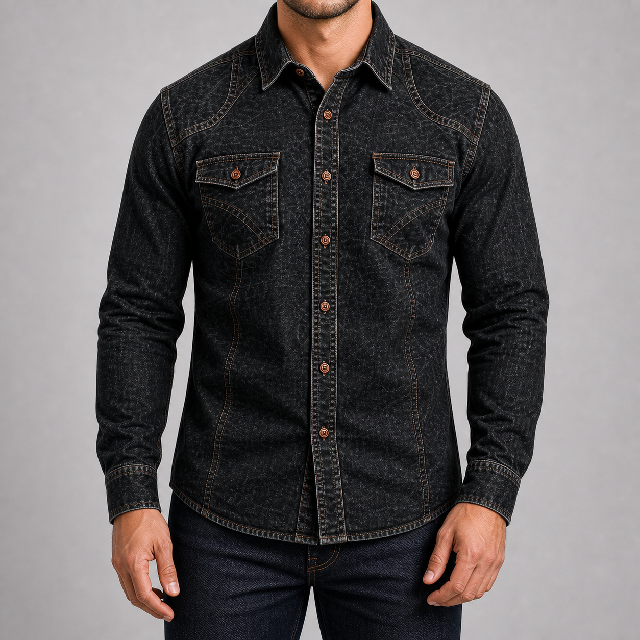 Men's Western Denim Button-Up Jacket Bundle - 3-Pack & 7-Pack