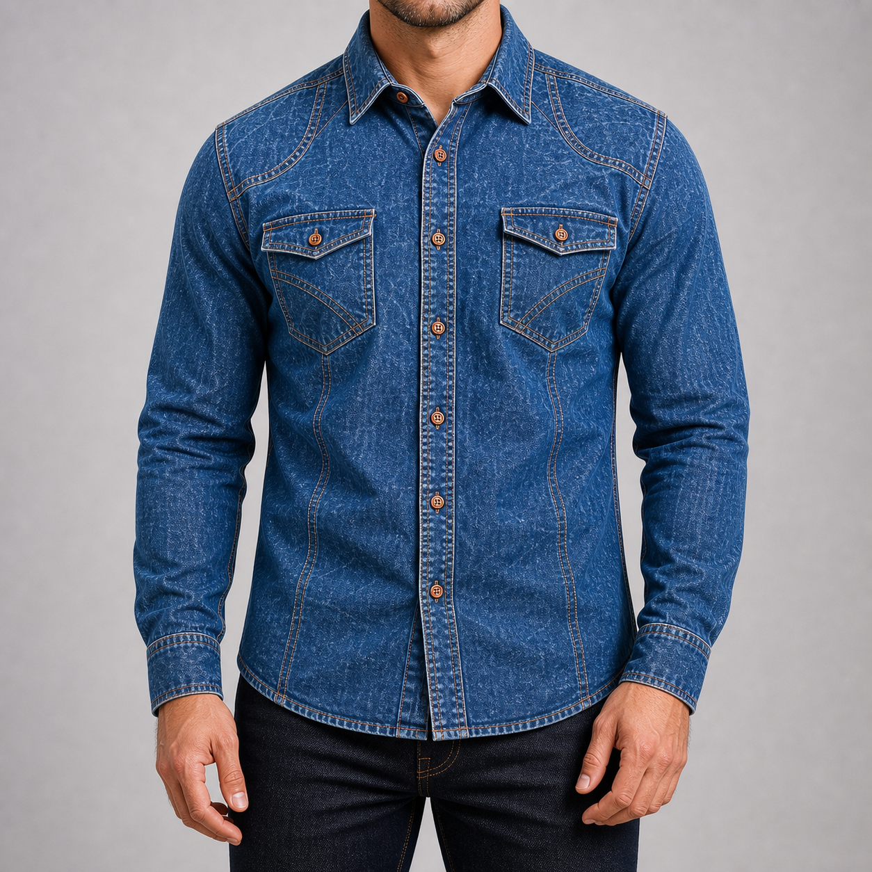 Men's Western Denim Button-Up Jacket Bundle - 3-Pack & 7-Pack