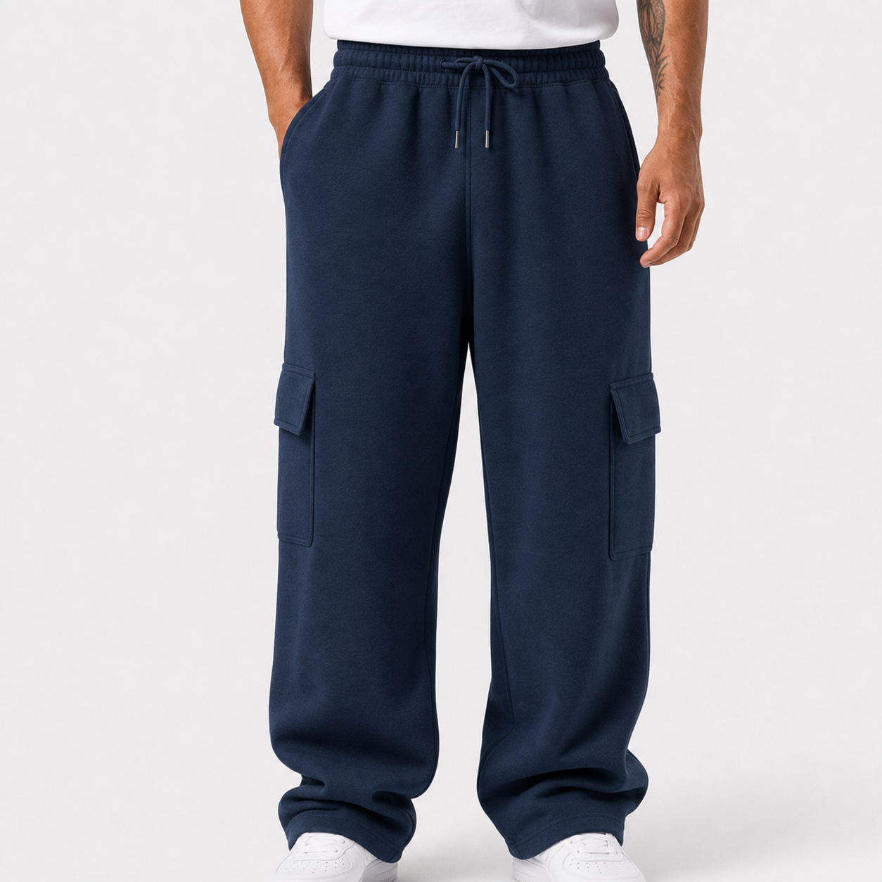 Deep navy cargo sweatpants