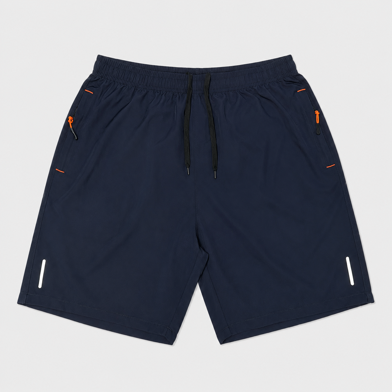 Men's zipper pocket shorts deep blue front
