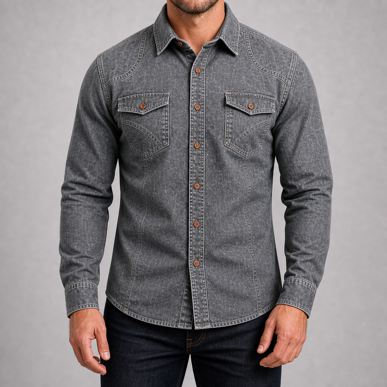 Men's Western Denim Button-Up Jacket Bundle - 3-Pack & 7-Pack