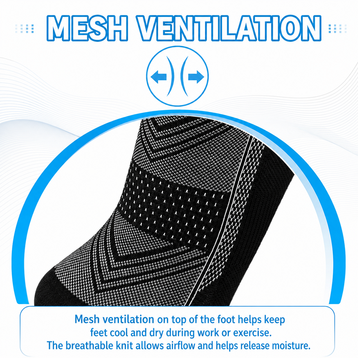 6-Pack Cooling Compression Ankle Socks for Men & Women