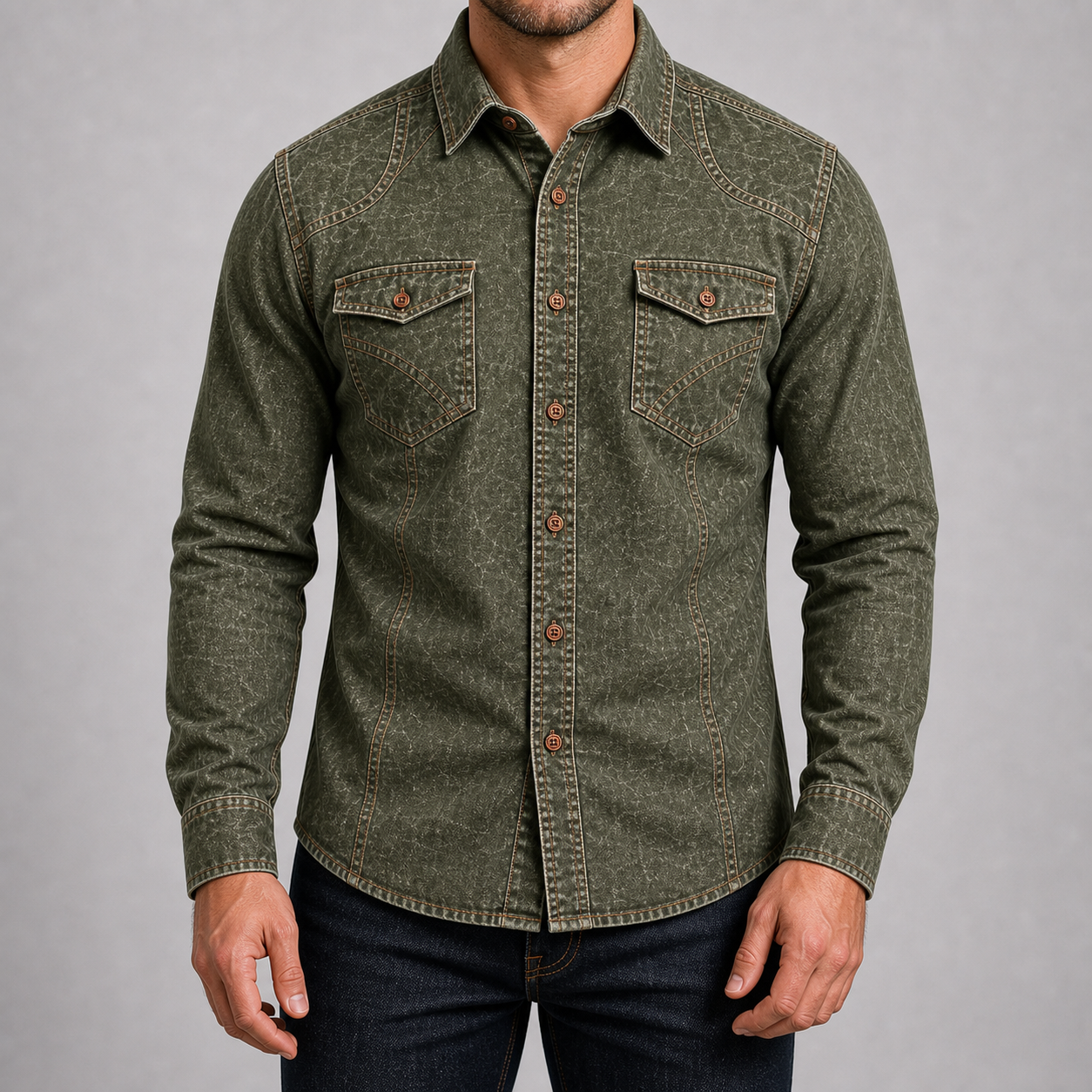 Men's Western Denim Button-Up Jacket Bundle - 3-Pack & 7-Pack