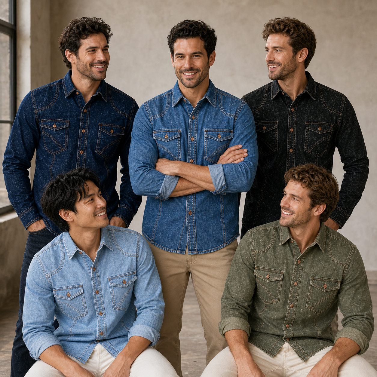 Men's Western Denim Button-Up Jacket Bundle - 3-Pack & 7-Pack