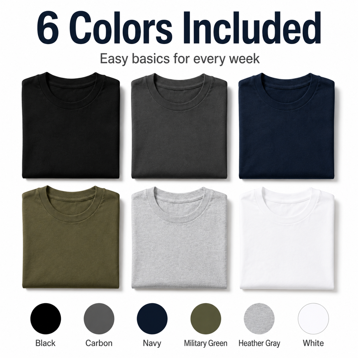 Men's Premium Fitted Crew Neck T-Shirt Bundle Pack