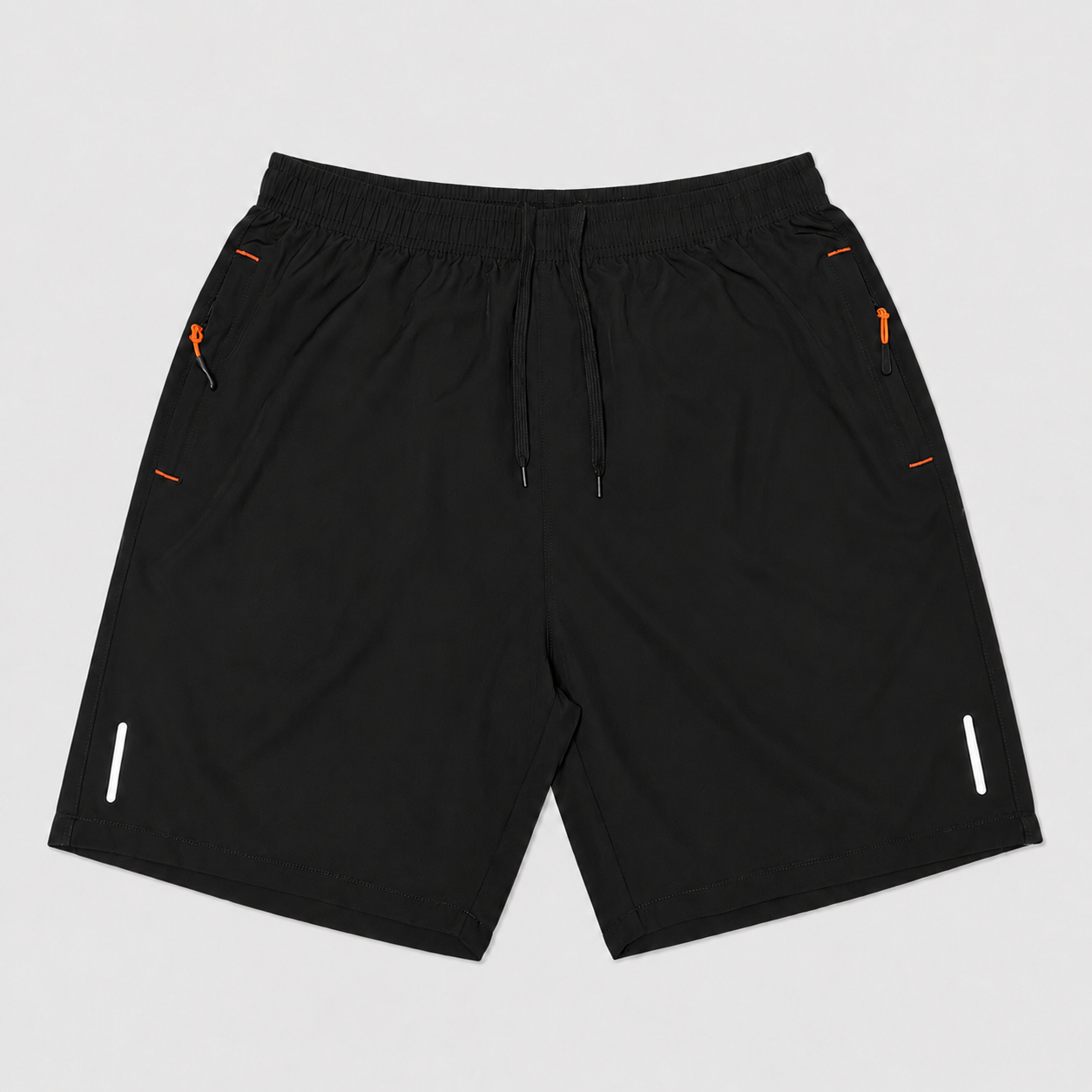 Men's zipper pocket shorts black front
