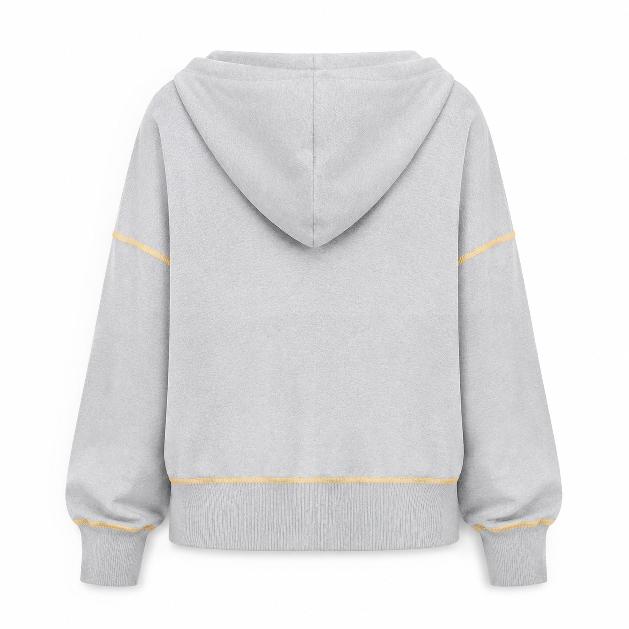 Heather gray relaxed half-zip hoodie back view