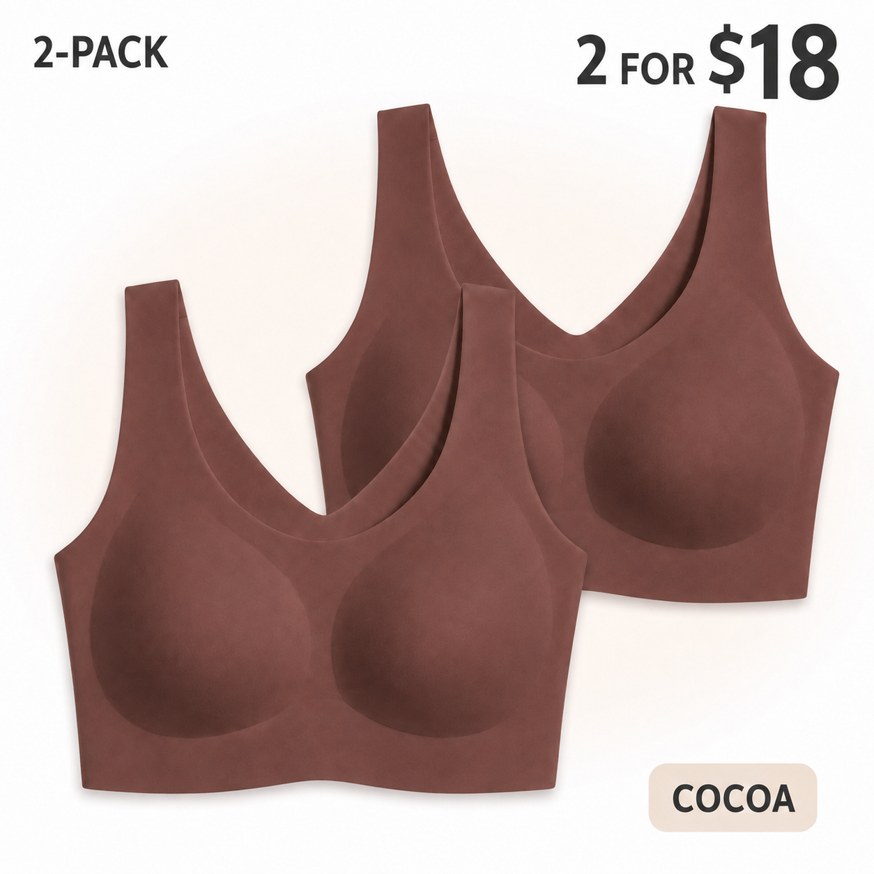 Cocoa seamless wireless bra bundle