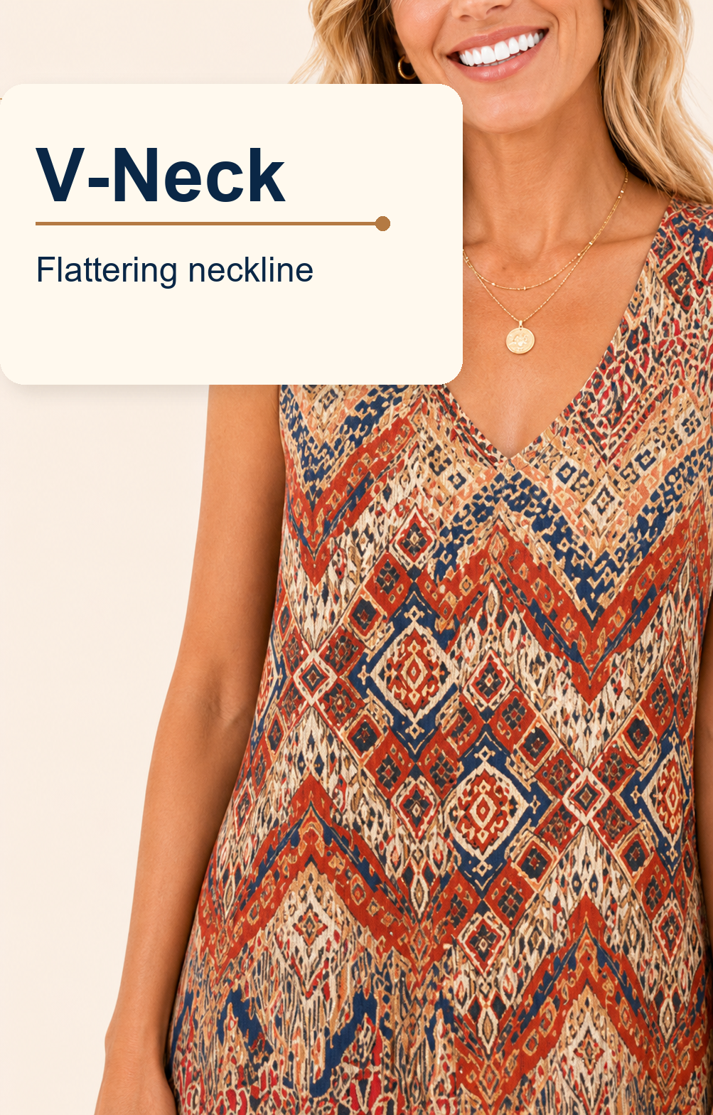 V-neck detail on flowy maxi dress