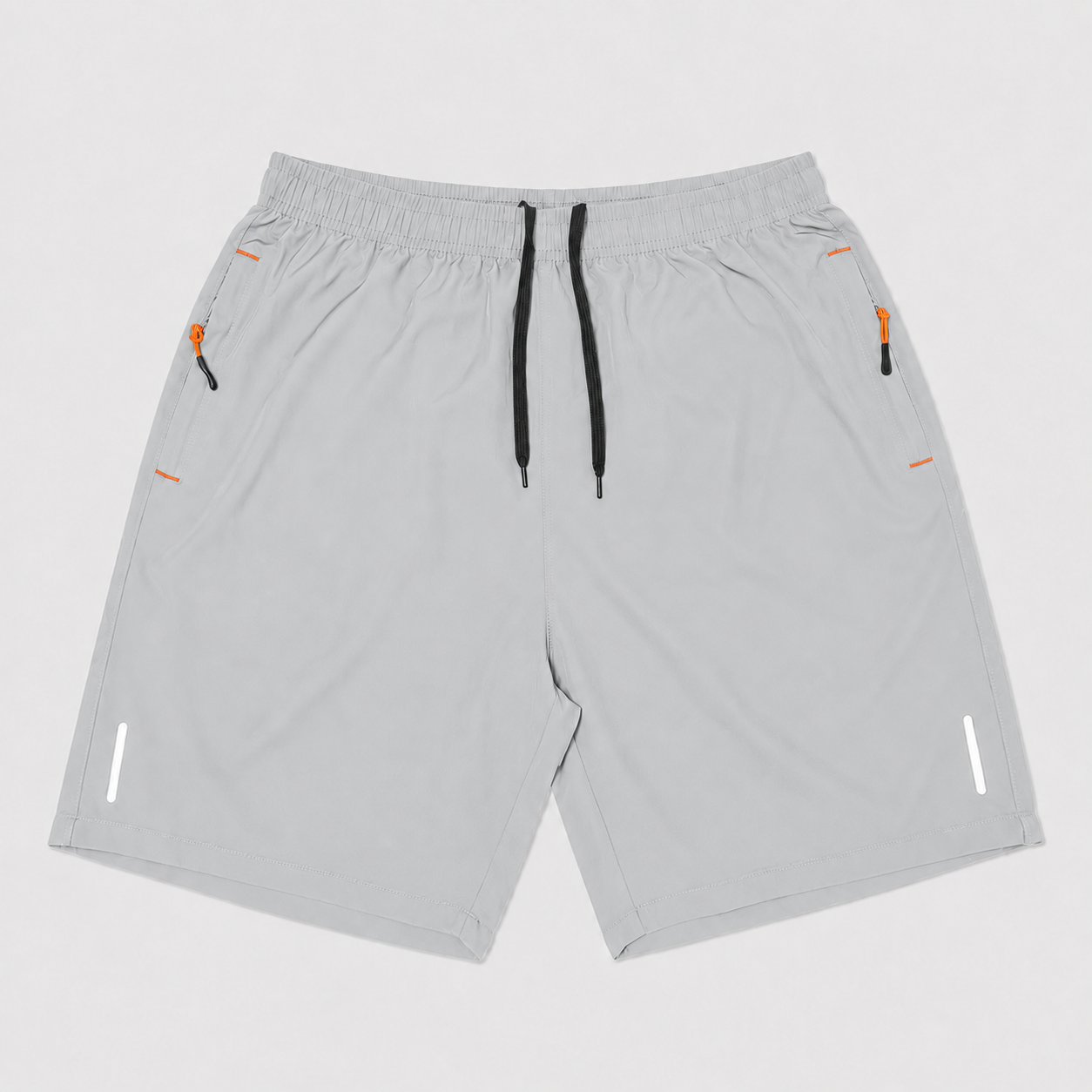 Men's zipper pocket shorts light gray front
