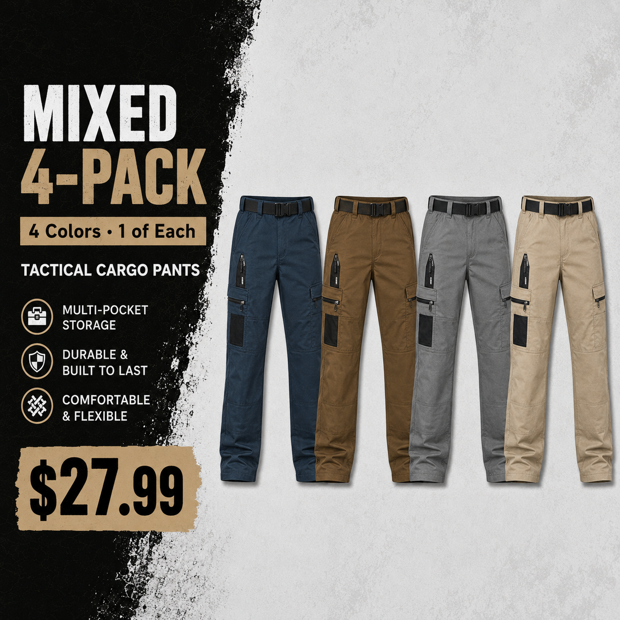 Mixed 8-Pack men's tactical cargo pants