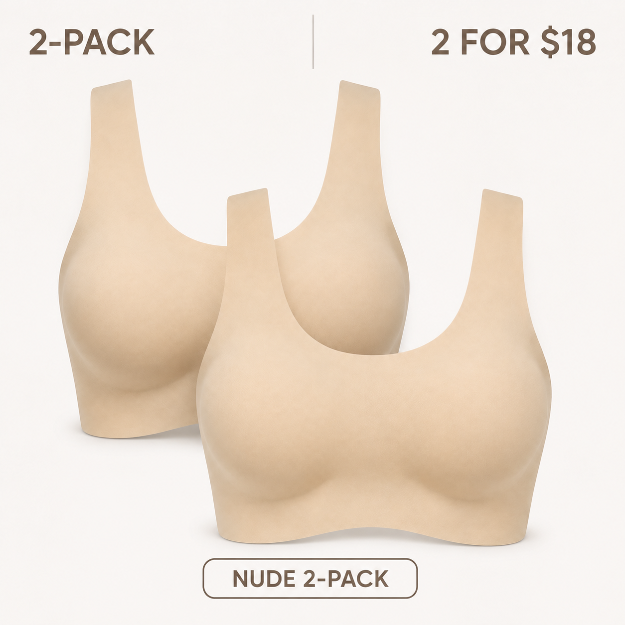 Seamless Wireless Scoop-Neck Bra Bundle