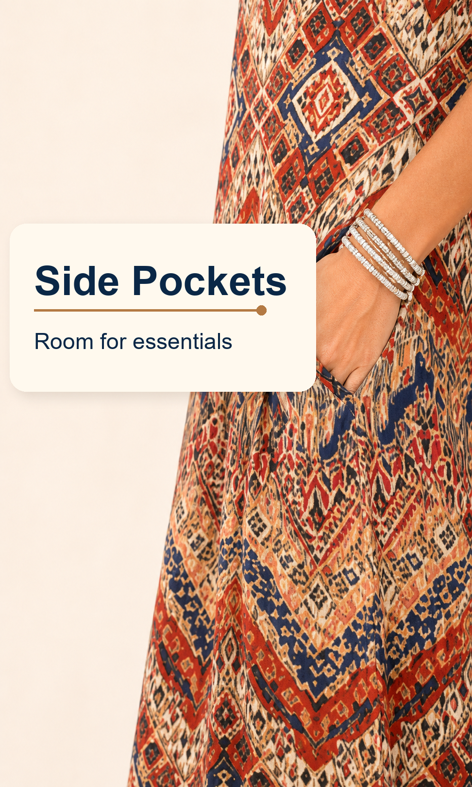Side pocket detail on flowy maxi dress