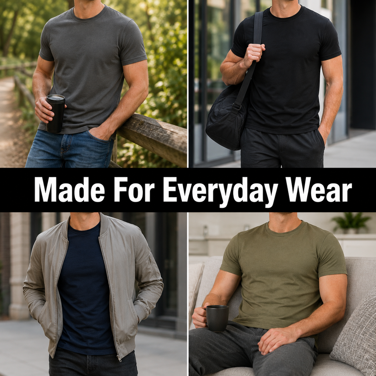 Men's Premium Fitted Crew Neck T-Shirt Bundle Pack