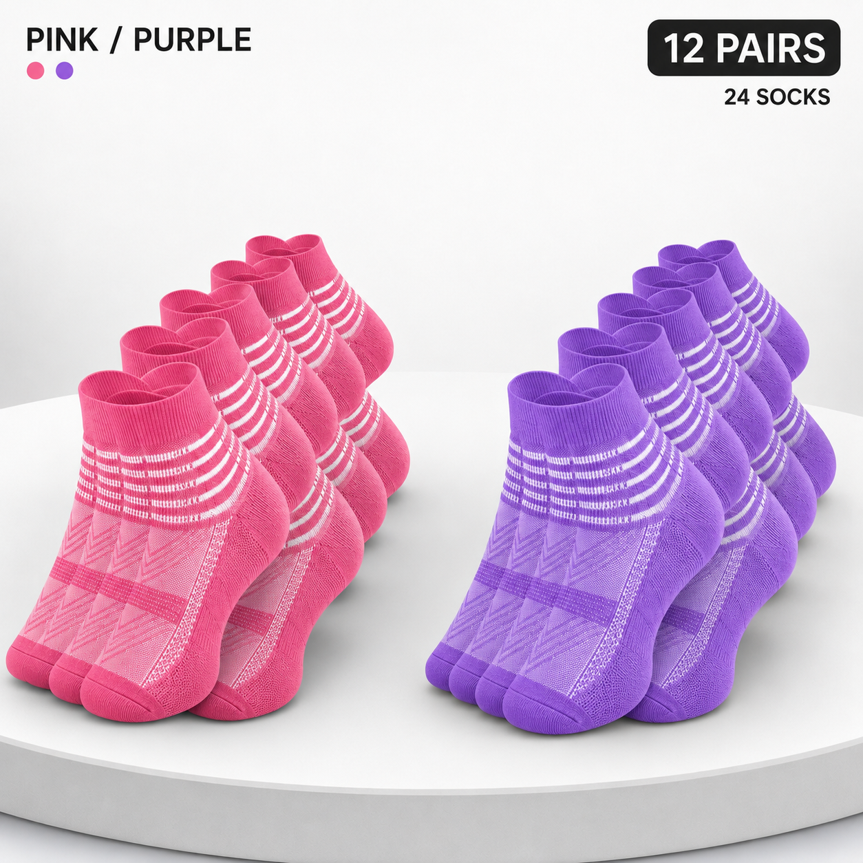 6/12-Pack Cooling Compression Ankle Socks for Men & Women