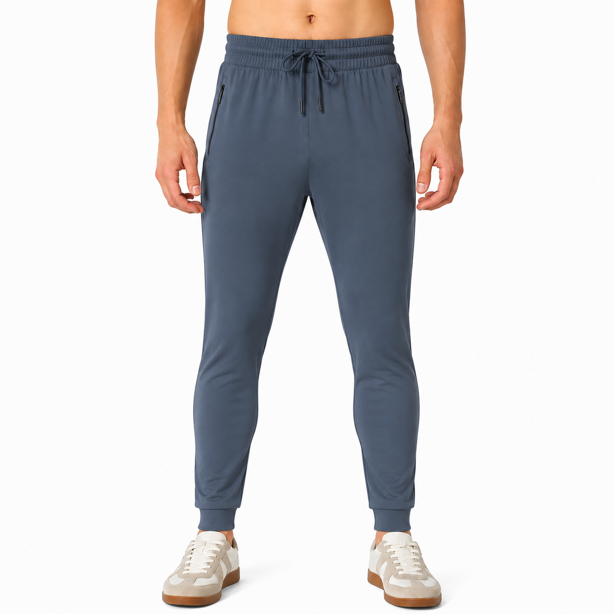 Jet Black jogger pants back view