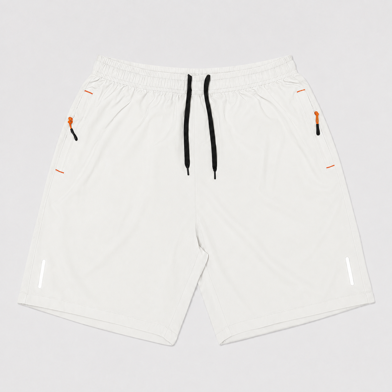 Men's zipper pocket shorts white front