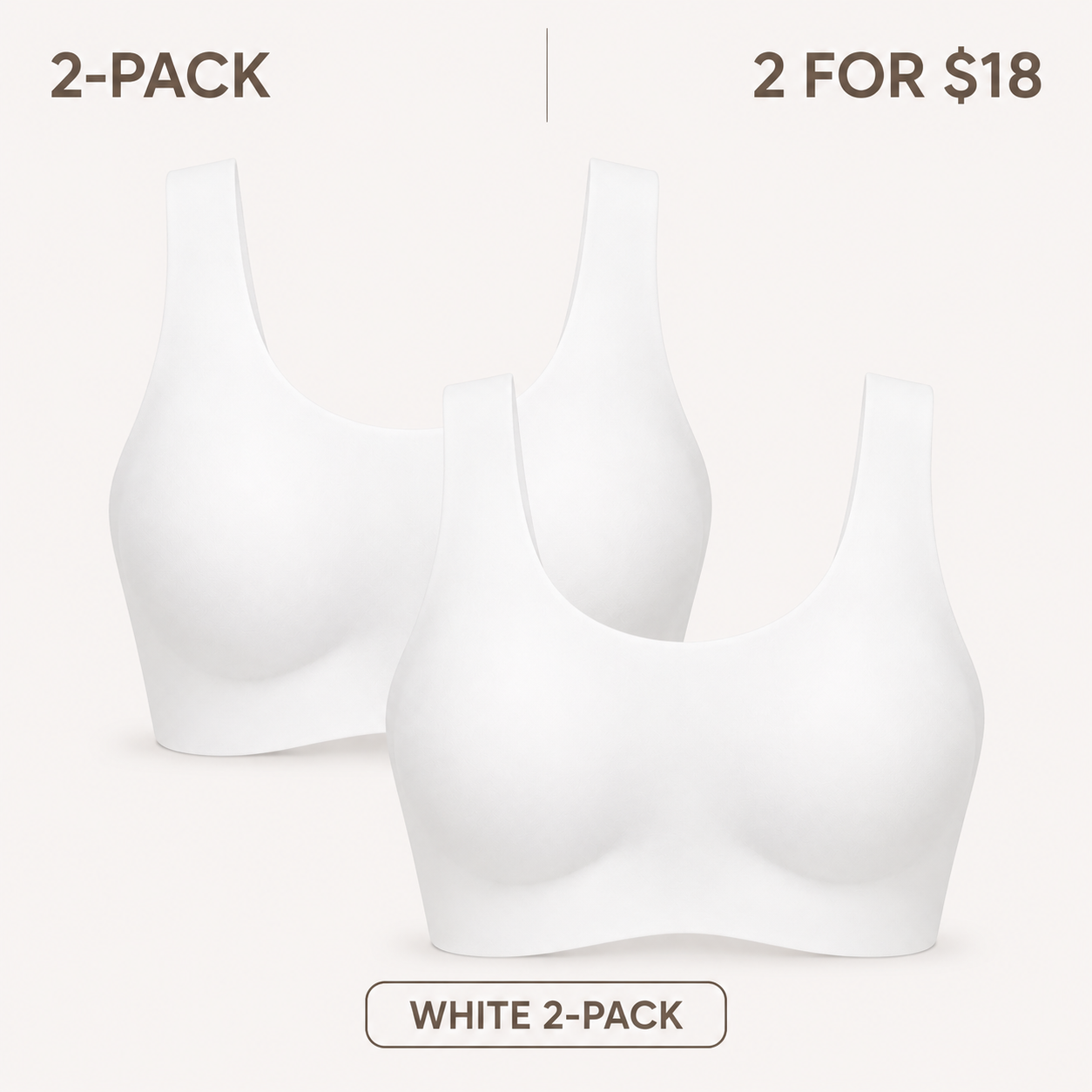 Seamless Wireless Scoop-Neck Bra Bundle
