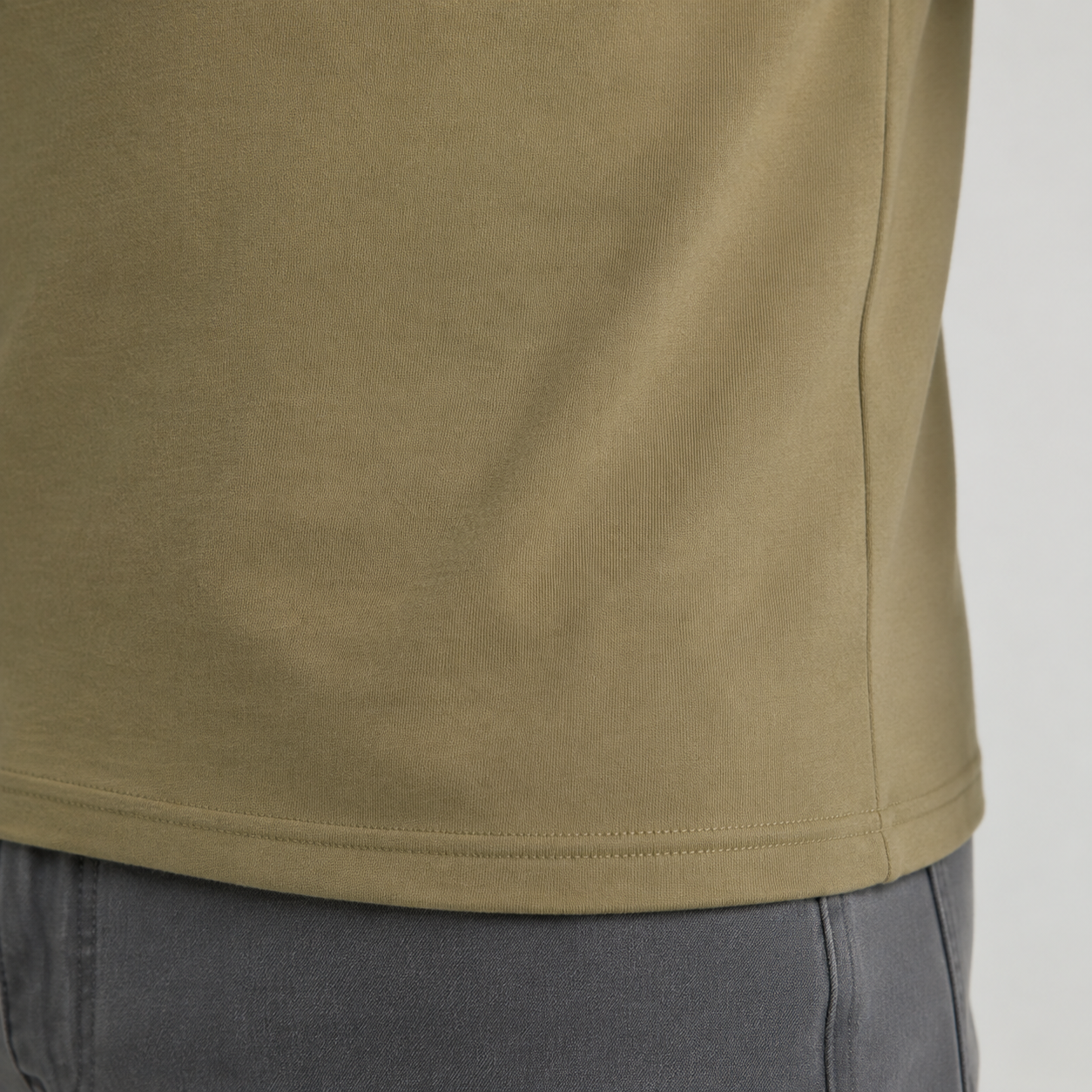 Classic side seam and straight hem detail