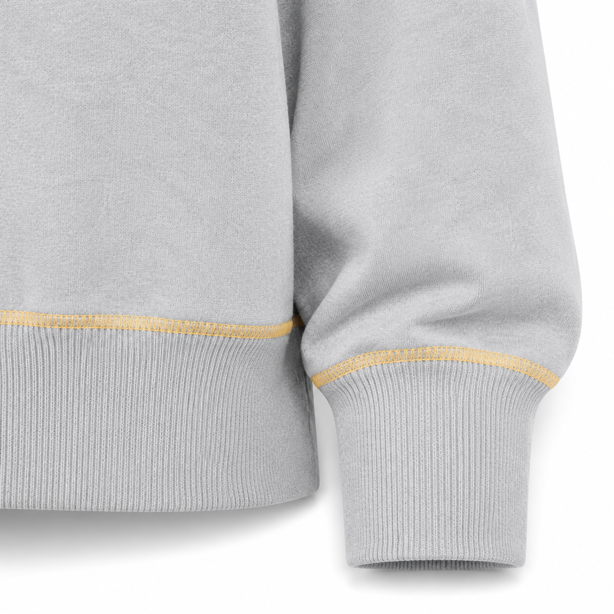 Ribbed cuff and hem detail