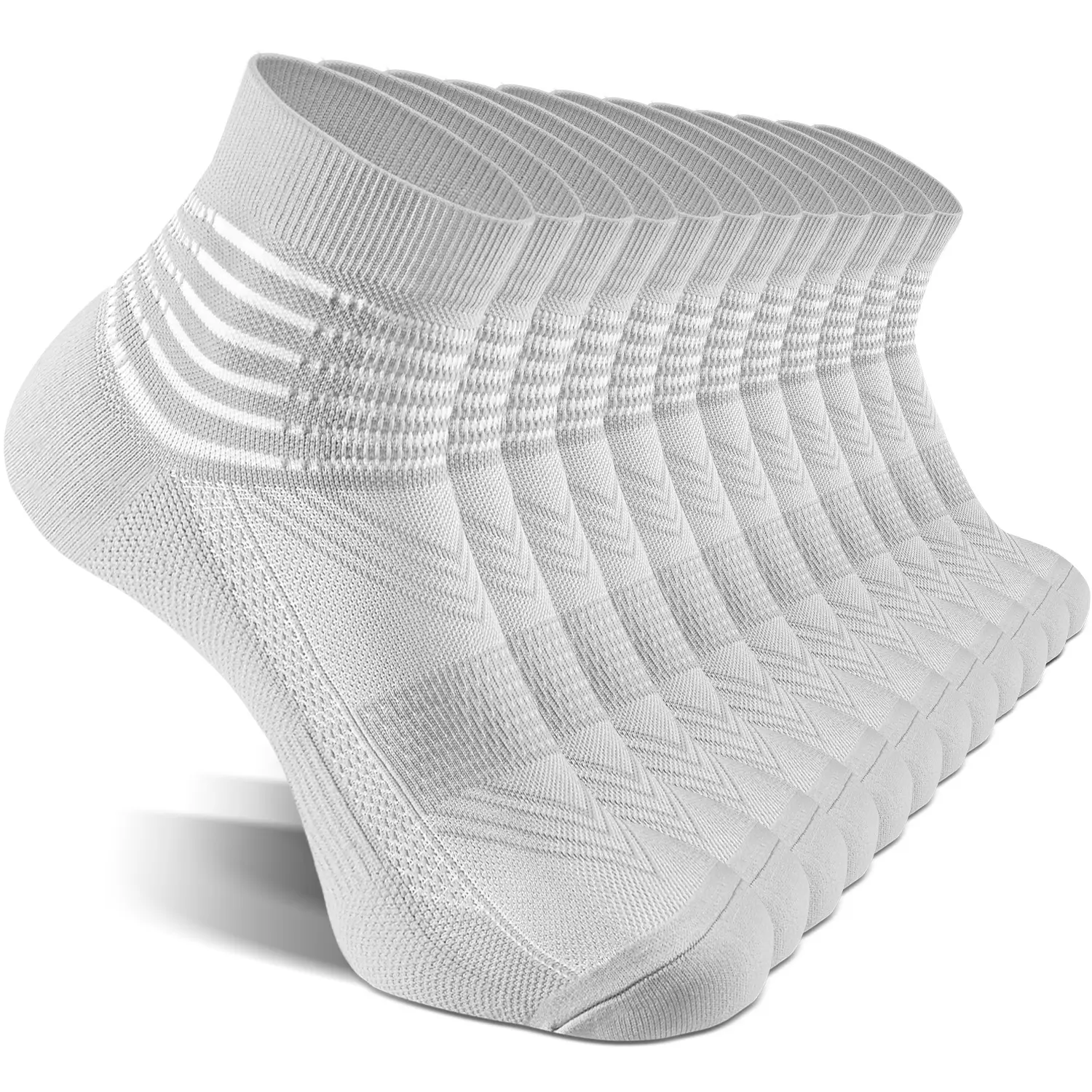 Grey - 6 Pairs cooling compression ankle socks