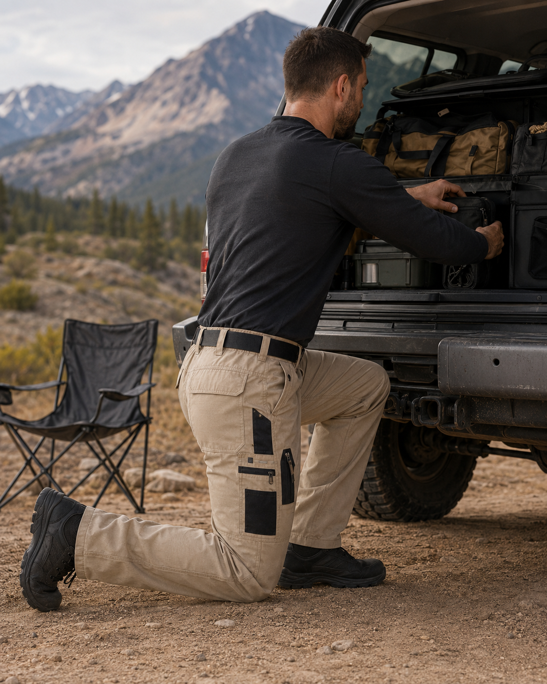 Men's Multi-Pocket Tactical Cargo Pants Bundle — 4-Pack & 8-Pack