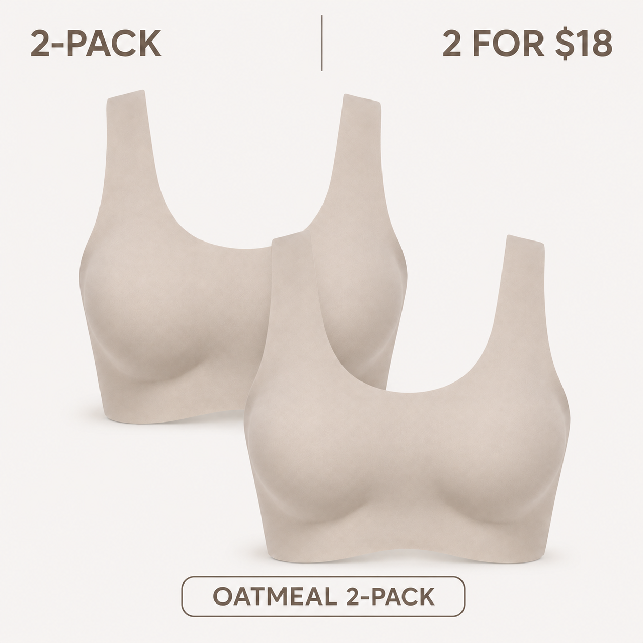Seamless Wireless Scoop-Neck Bra Bundle