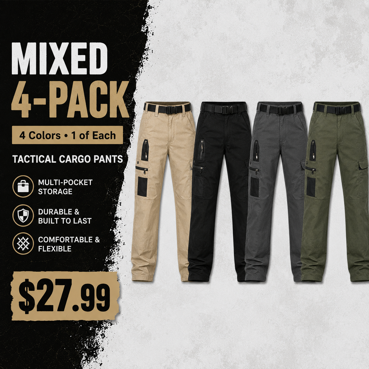Mixed 4-Pack Set B men's tactical cargo pants
