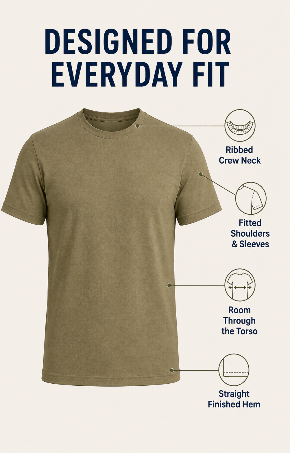 Men's Premium Fitted Crew Neck T-Shirt Bundle Pack