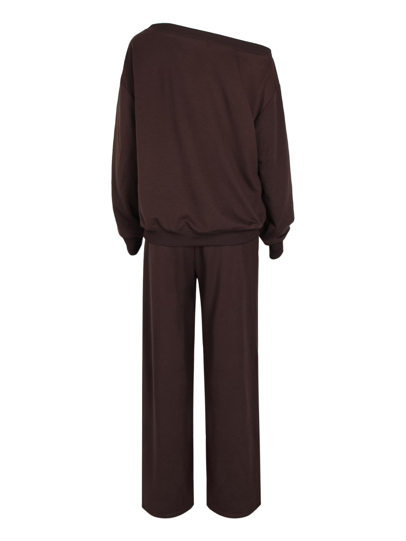 women's off-shoulder sweatsuit set detail 6