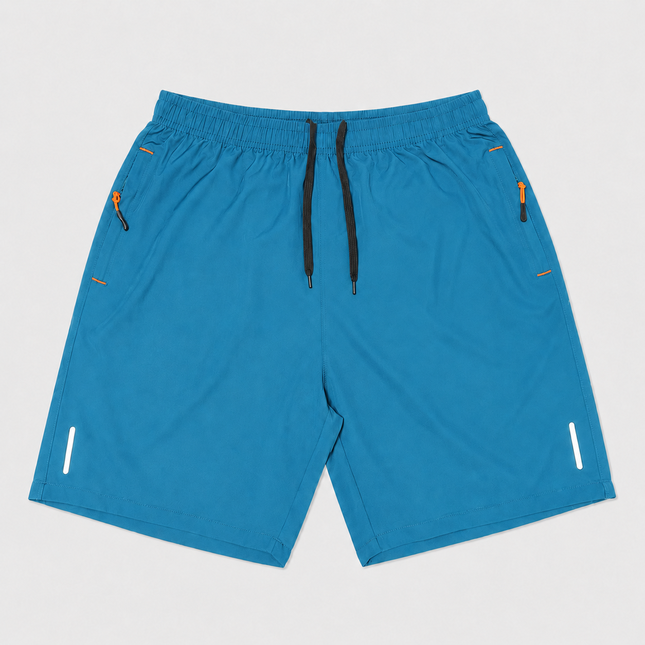 Men's zipper pocket shorts lake blue front