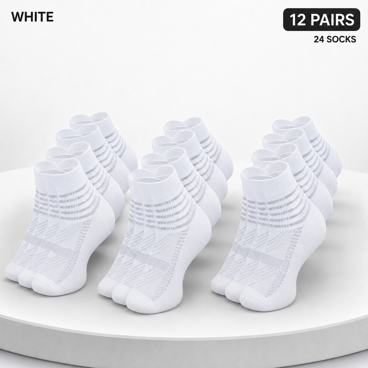 6/12-Pack Cooling Compression Ankle Socks for Men & Women