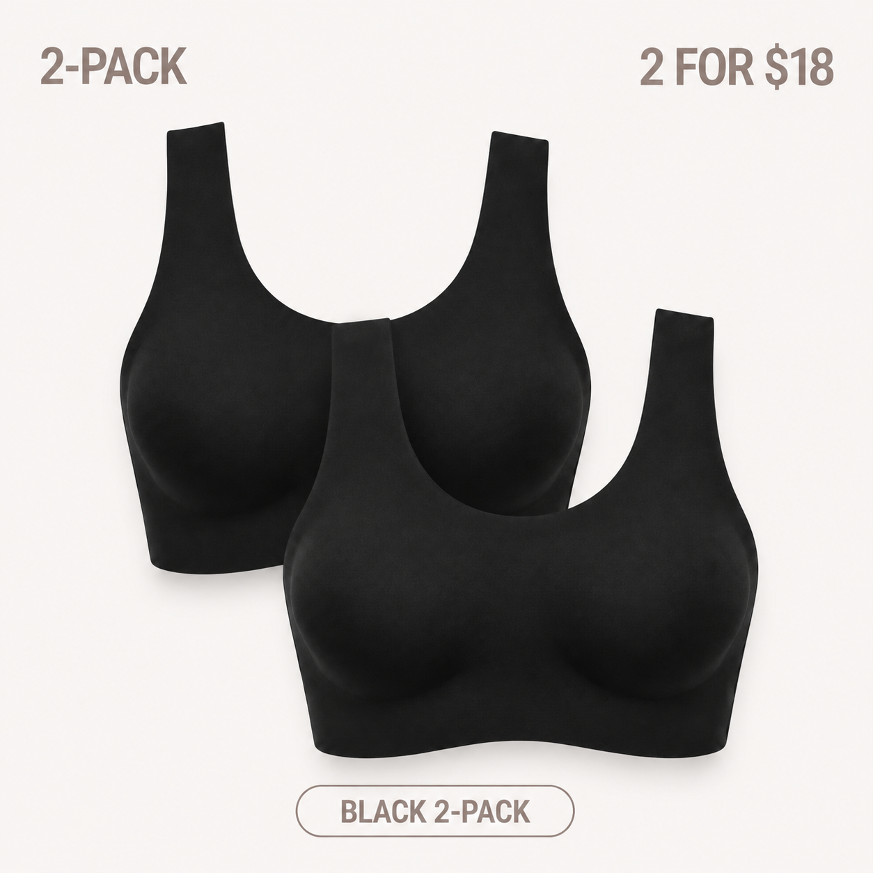 Seamless Wireless Scoop-Neck Bra Bundle