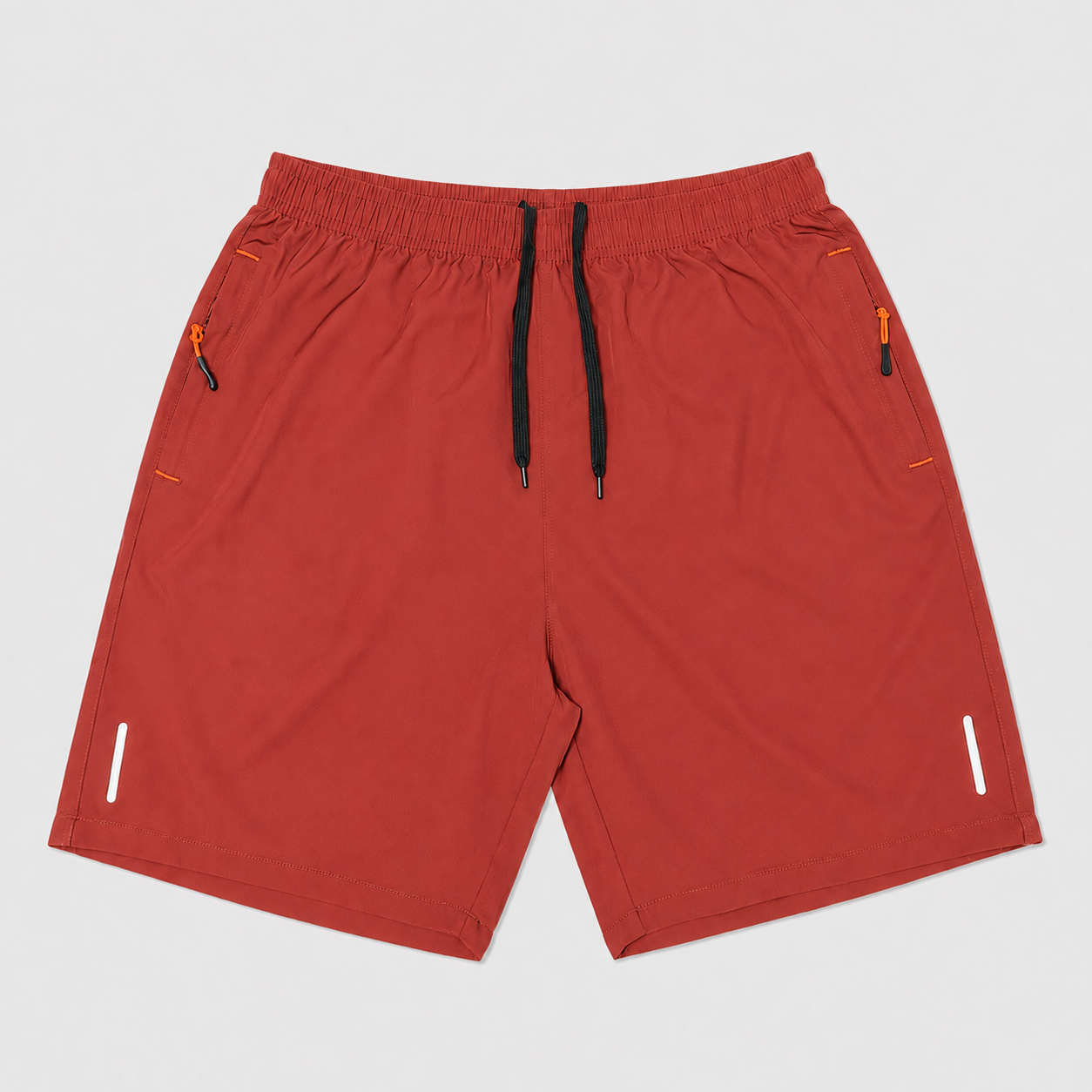 Men's zipper pocket shorts red front
