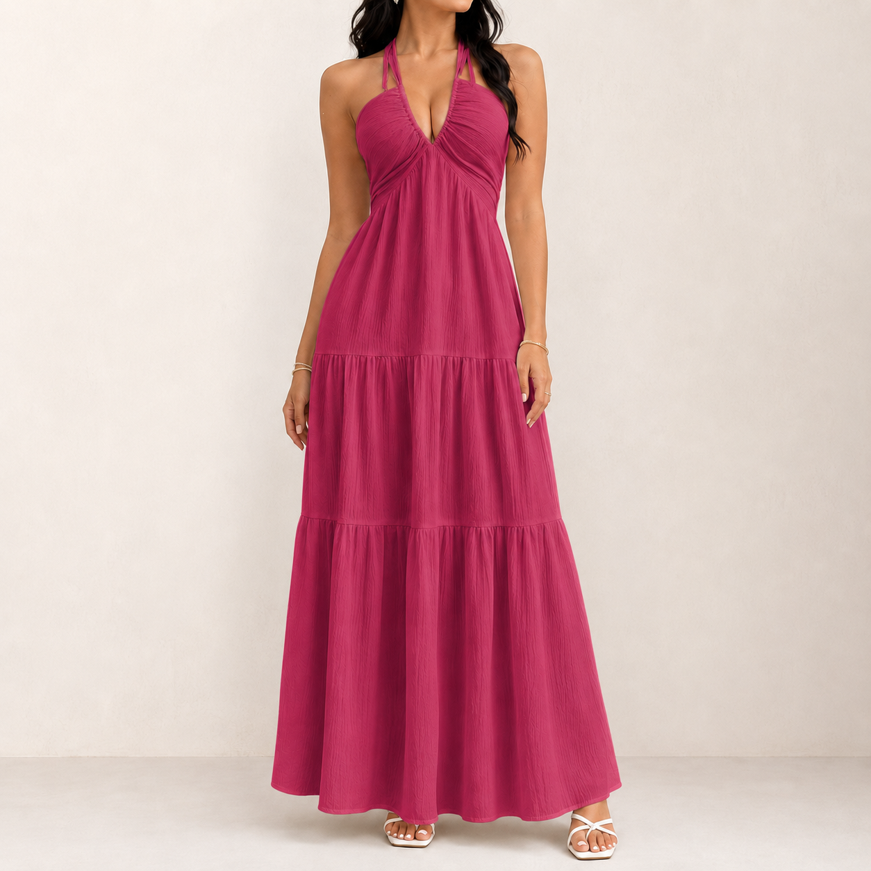 Lightweight softly crinkled fabric texture detail