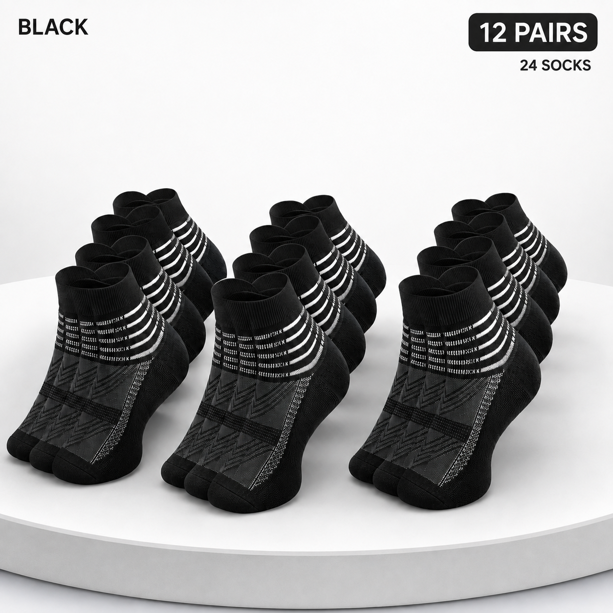 6/12-Pack Cooling Compression Ankle Socks for Men & Women