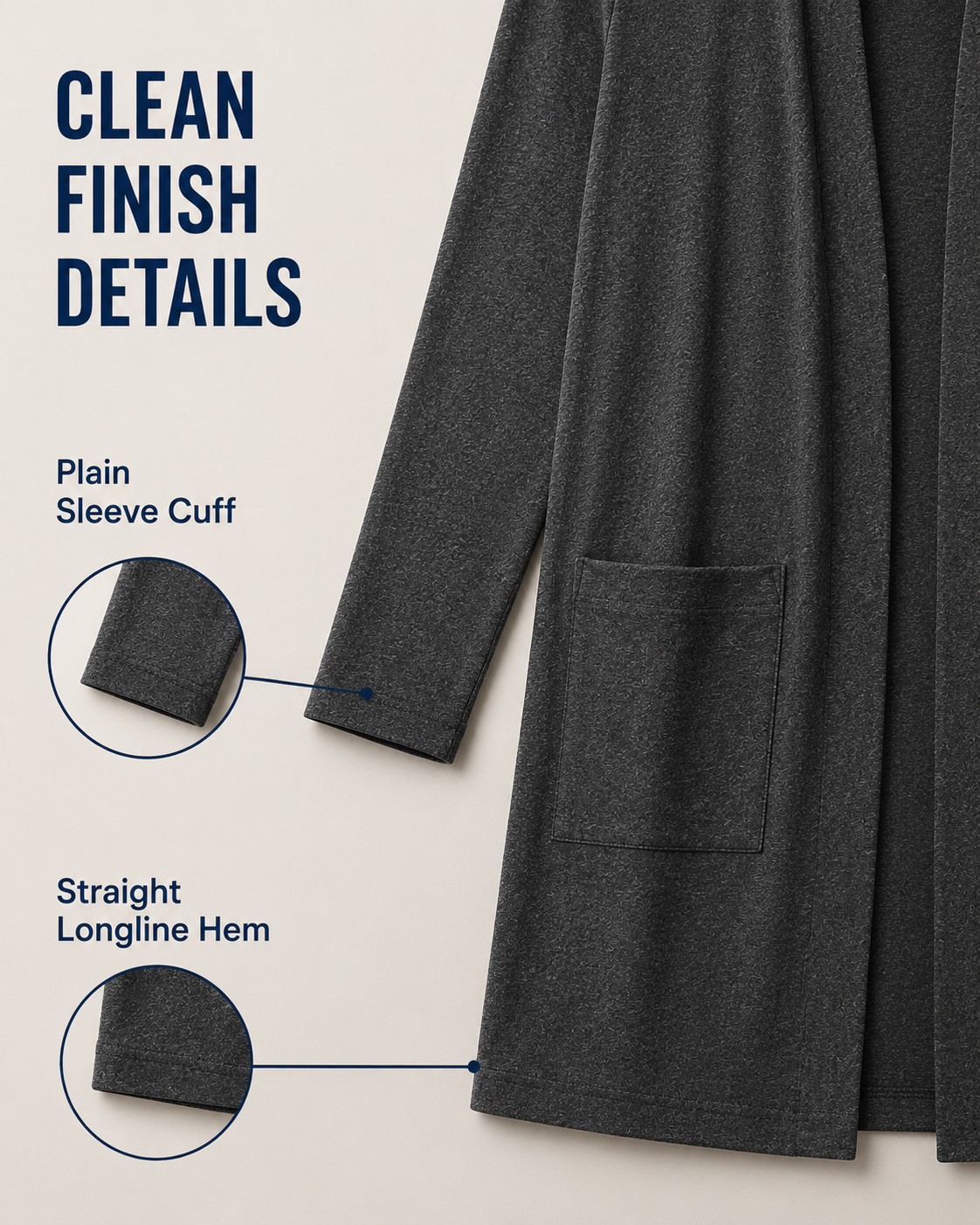 Women's Lightweight Open-Front Longline Cardigan Bundles