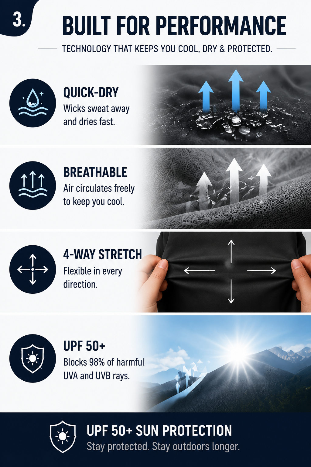 Men's UPF 50+ Long Sleeves Shirts Quick Dry Lightweight Summer Sportswear Tops for Swimming Workout Rashguard Sporty Crew Neck Outdoorfun FallFreshness