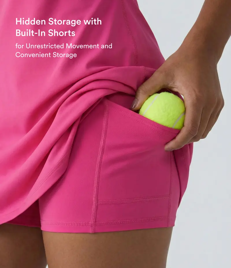 Built-in shorts side pocket detail