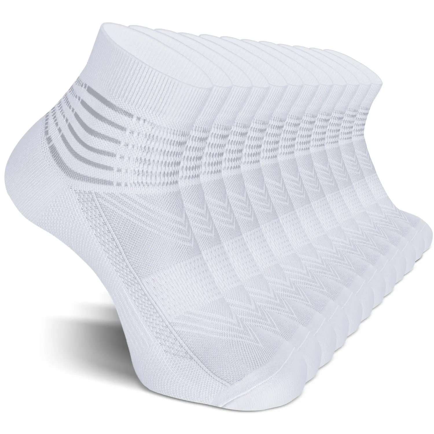 White - 6 Pairs cooling compression ankle socks