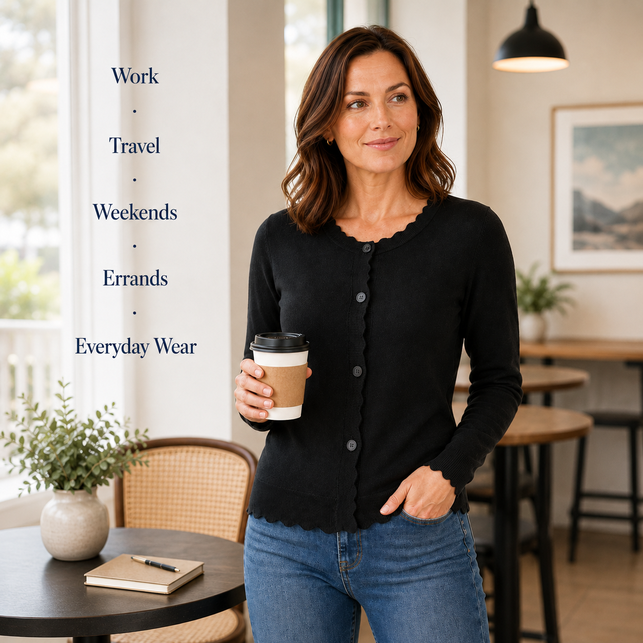 Women's Scallop-Trim Knit Cardigan Multipack