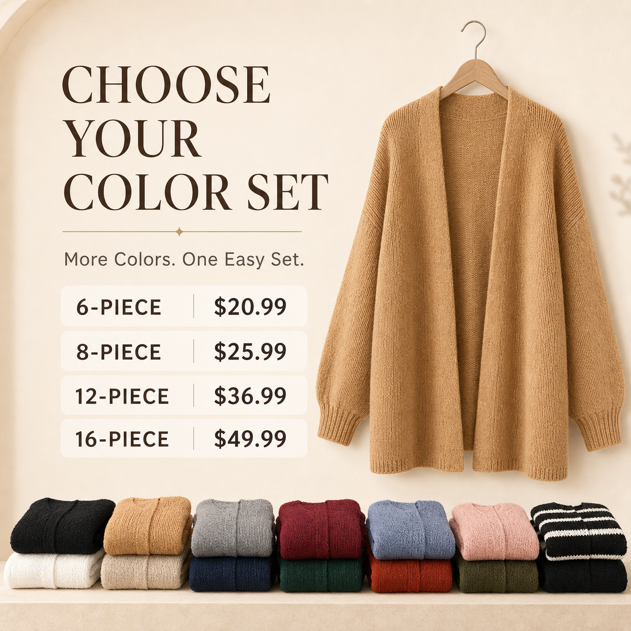 Women's Oversized Open-Front Knit Cardigan Bundle
