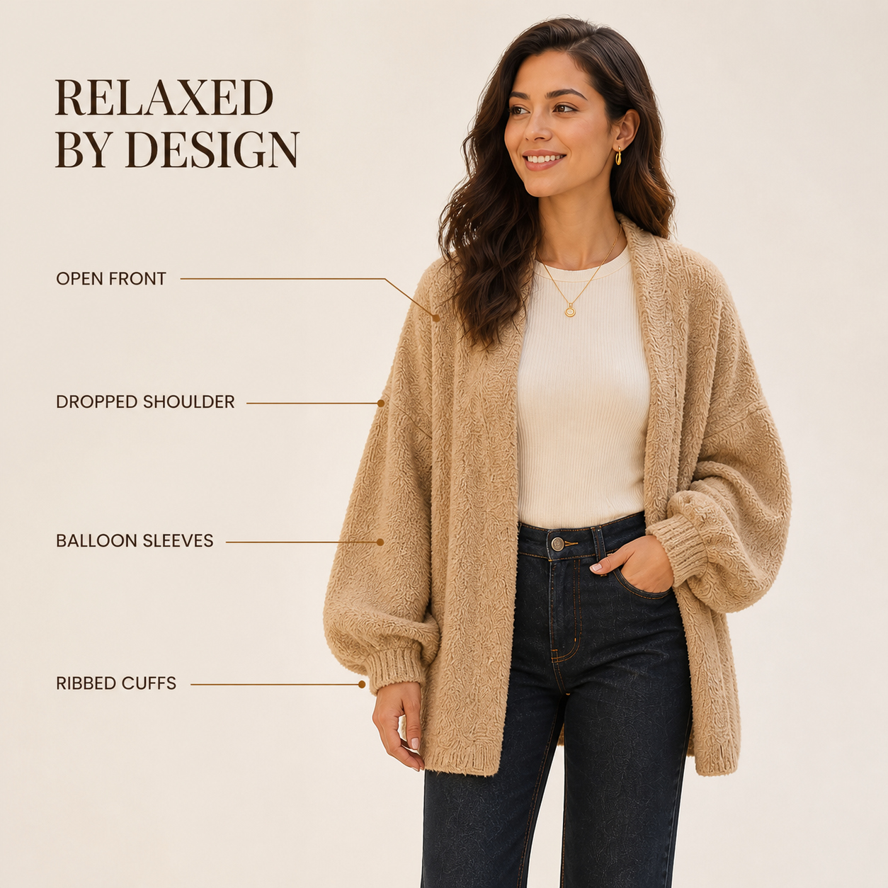 Women's Oversized Open-Front Knit Cardigan Bundle