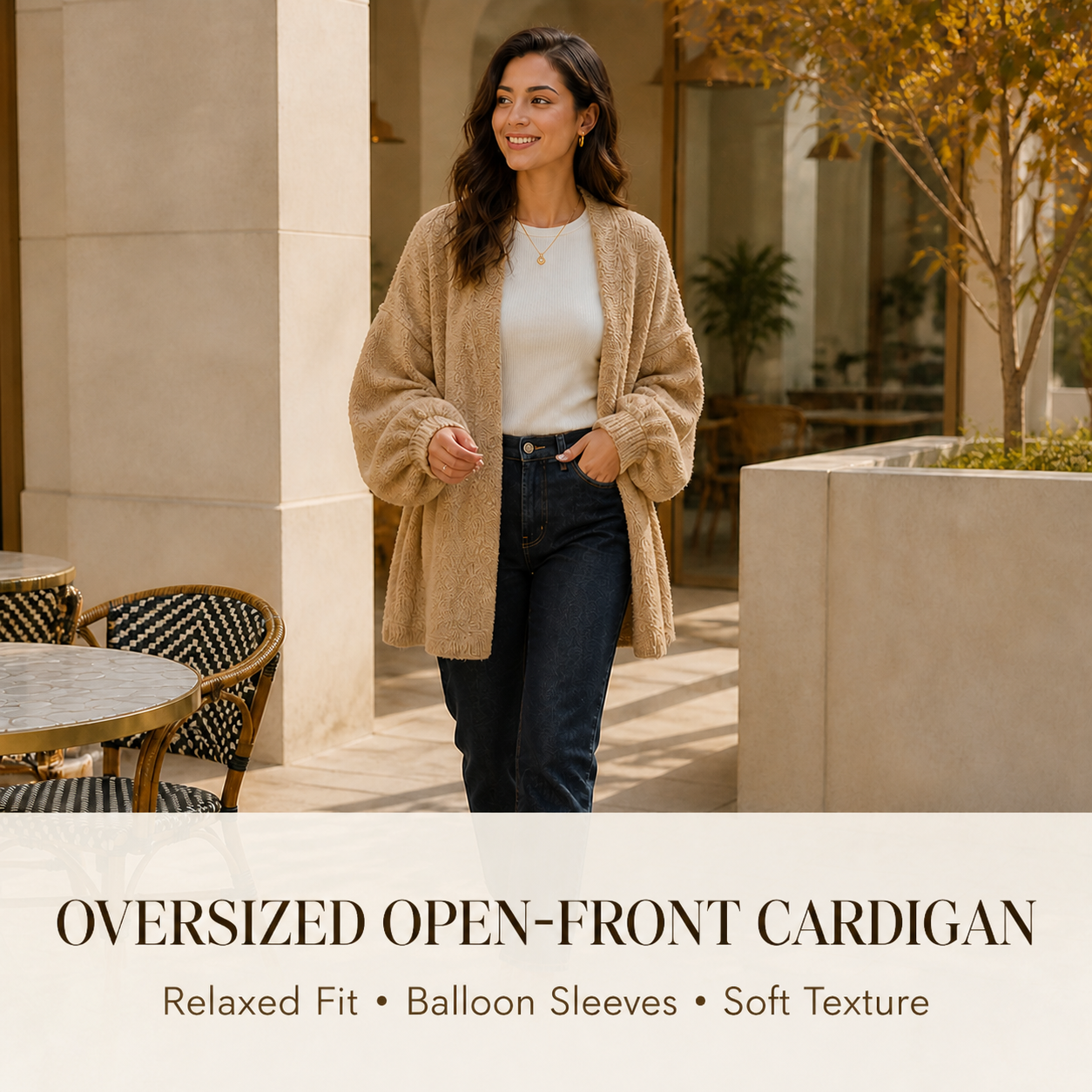 Women's Oversized Open-Front Knit Cardigan Bundle