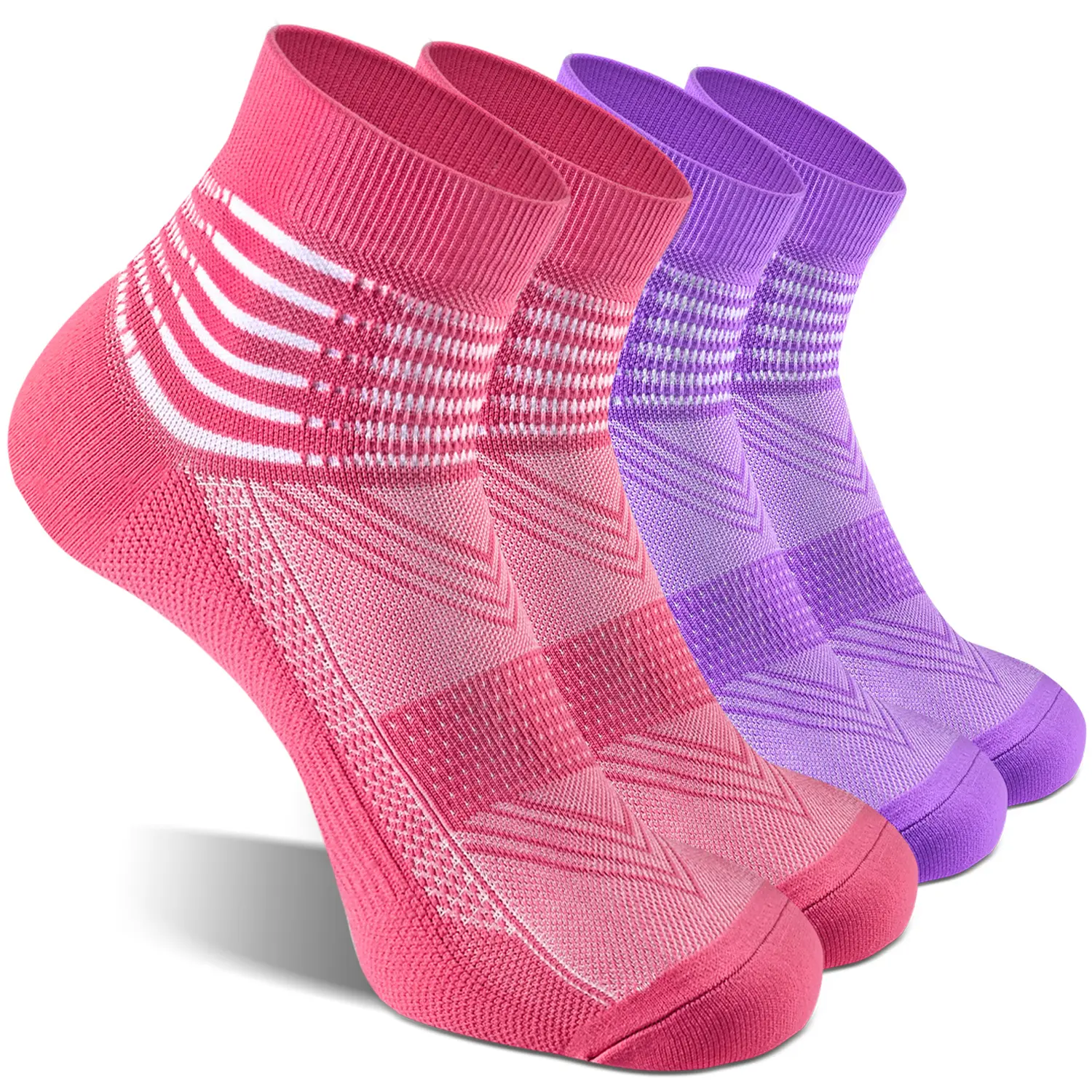 Pink / Purple - 6 Pairs cooling compression ankle socks